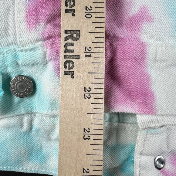 Levi's Pride Use Your Voice Jean Jacket Extra Small White Colorful Tye Dye Denim - Picture 14 of 16